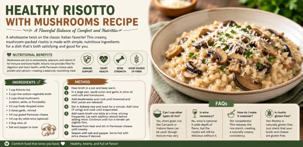 Healthy Risotto with Mushrooms Recipe - A Gastronomic Love Affair with Health