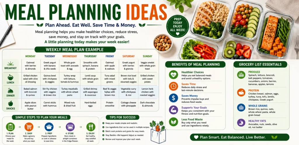 Meal Planning Ideas A Complete Guide to Saving Time Eating Healthier and Reducing Stress